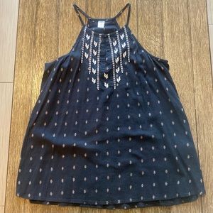 Black printed tank top